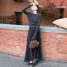 女装2025新款针织连衣裙子秋冬季miu韩系穿搭一整套装高级感长裙