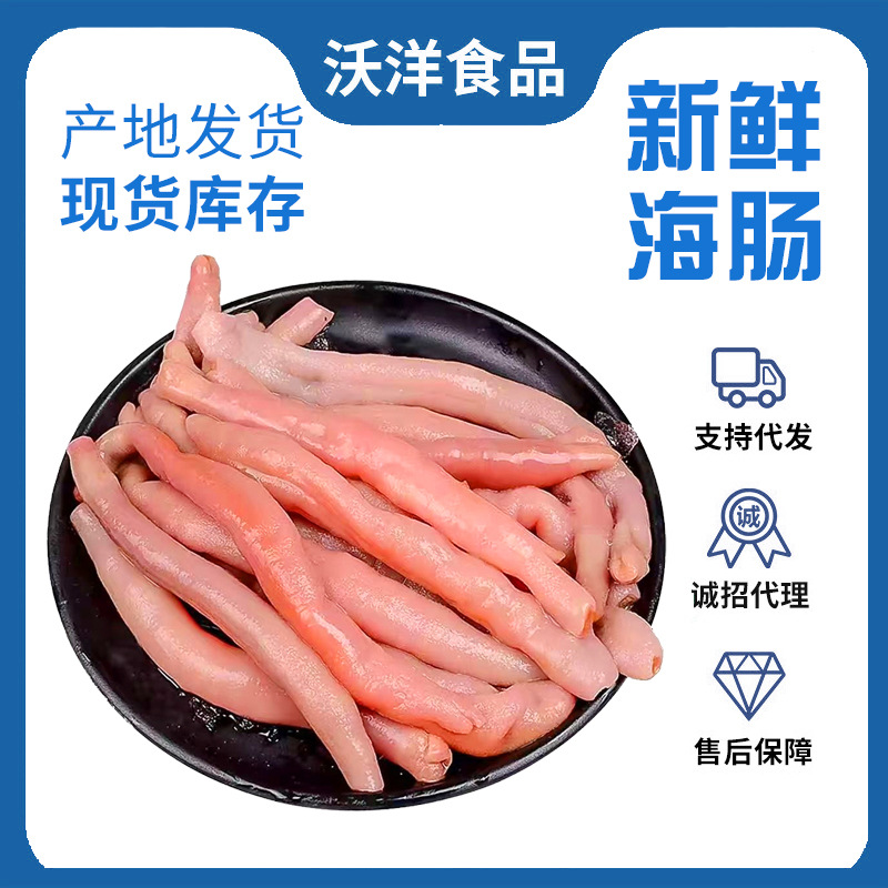 批发海肠子皮海沙虫冷冻海肠皮海鲜软体类水产野生袋装家庭装