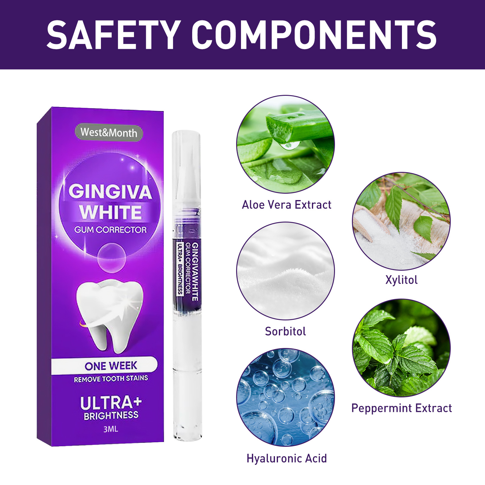 West&Month Dental Liquid Pen zur Reinigung von Verfärbungen, gelben Zähnen, Aufhellung, Aufhellung und Zahnfleischentfernung_voghion.com