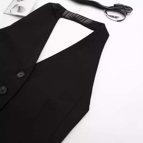 ZR foreign trade wholesale European and American style women's clothing French backless halter neck short vest top 7926446 800