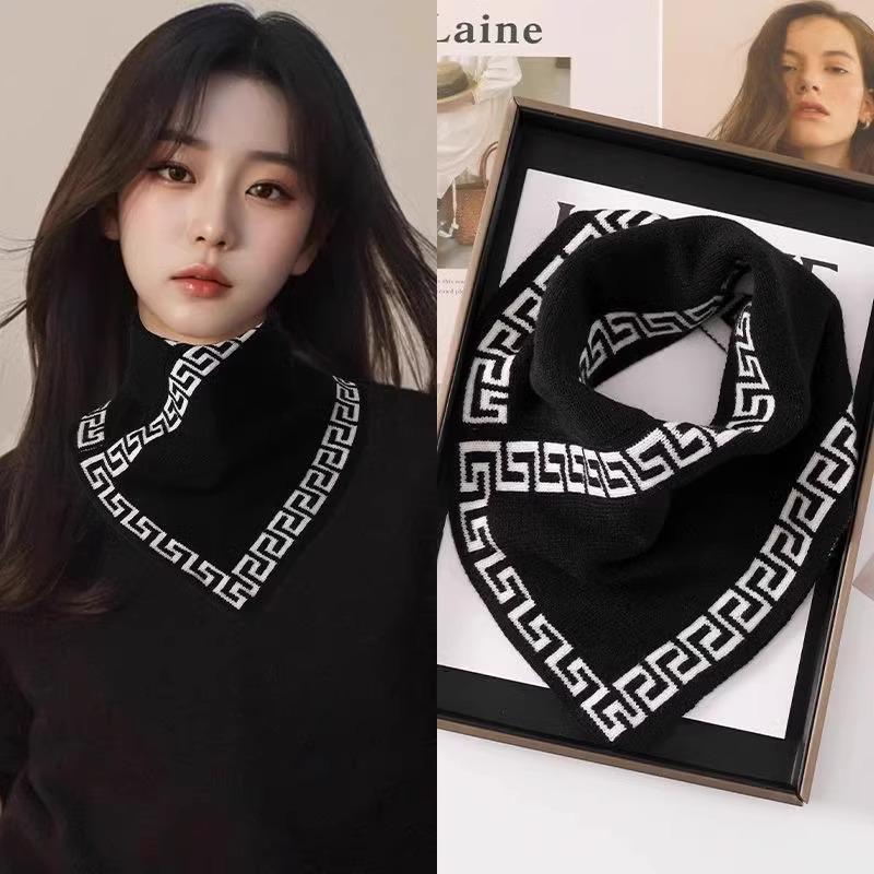 Cuello de Bufanda Triangular para Mujer de Tejido, A Prueba de Viento, Térmico, para Otoño e Invierno