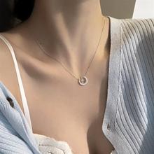 月牙元素星星小众项链 ins冷淡风满钻锁骨链高级感网红风