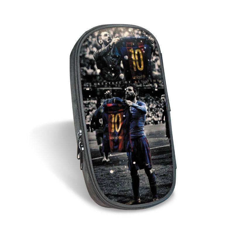 Estuche para lápices de lona Star Ronaldo para estudiantes de alto valor Estuche para papelería Messi Estuche para papelería multifuncional Estuche para lápices de gran capacidad