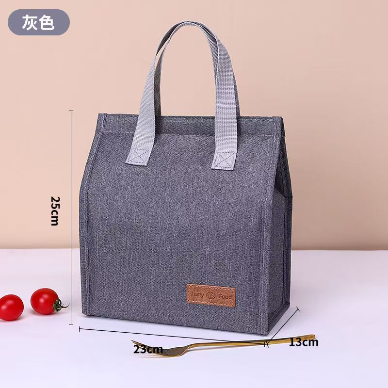 Bolsa de almuerzo de aluminio gruesa minimalista, bolsa de almuerzo de gran capacidad, bolsa de aislamiento térmico para empleados de oficina con comida, bolsa de almuerzo portátil