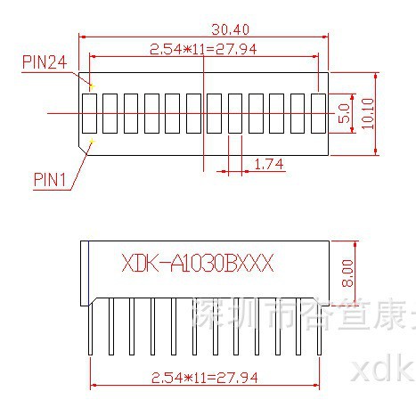红黄绿三色12格光条数码，格显光条数码，A1030BH光条数码A1025BS