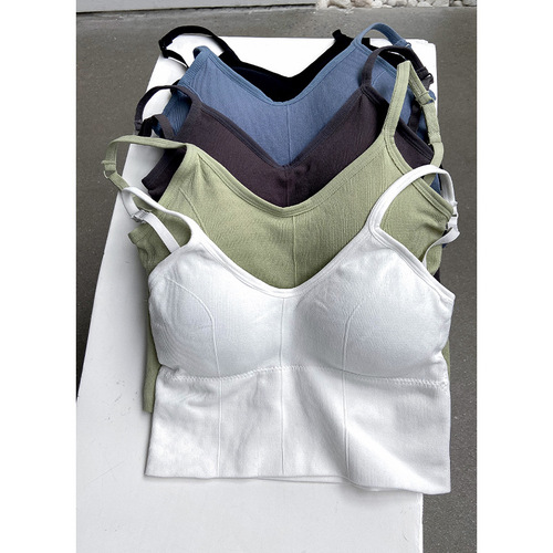 Ins style short vest with breast pads, women's basic new camisole, waist-slimming and beautiful back design