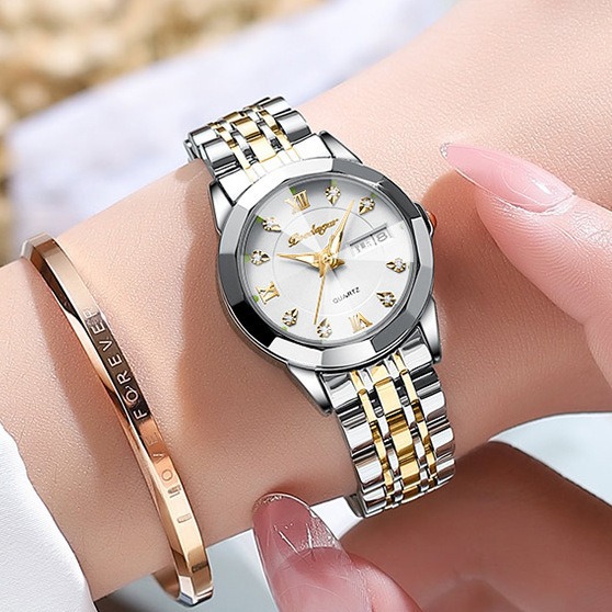 Genuine Waterproof Ladies Watch Luminous Automatic Mechanical Watch Dual Calendar Trend Luxury Watch Switzerland Female Wristwatch