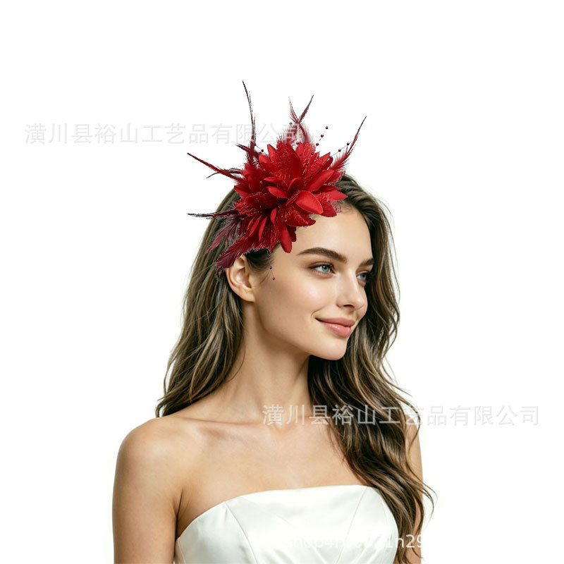 Amazon's best-selling feather-decorated hair clip and headband, dual-use for fashionable performance outfits at the Horse Racing Festival