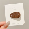 3# Brown Water Drop Duck Wave Dot Hair Clip 4cm