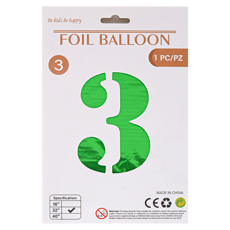 32 pulgadas Tarjeta de papel digital OPP globo de embalaje independiente fiesta de cumpleaños ambiente decorativo globo