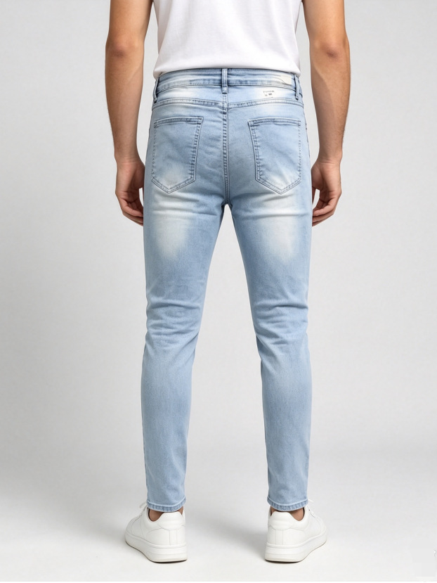 Jeans Ajustados Elásticos para Hombre de Algodón y Poliéster para Uso Casual image 5