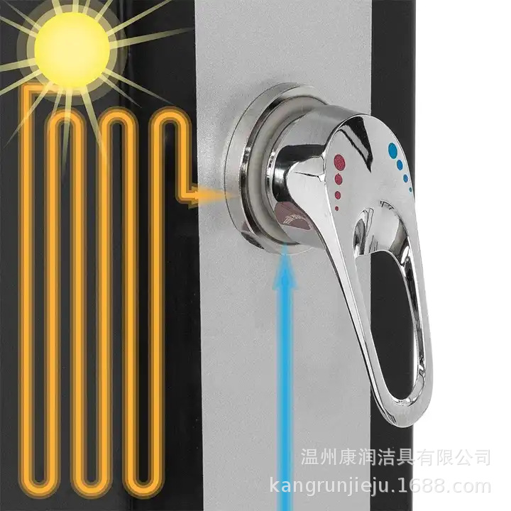 Wenzhou Kangrun piscina solar 40L plata de gran capacidad cuadrada forma columna de ducha al aire libre baño solar