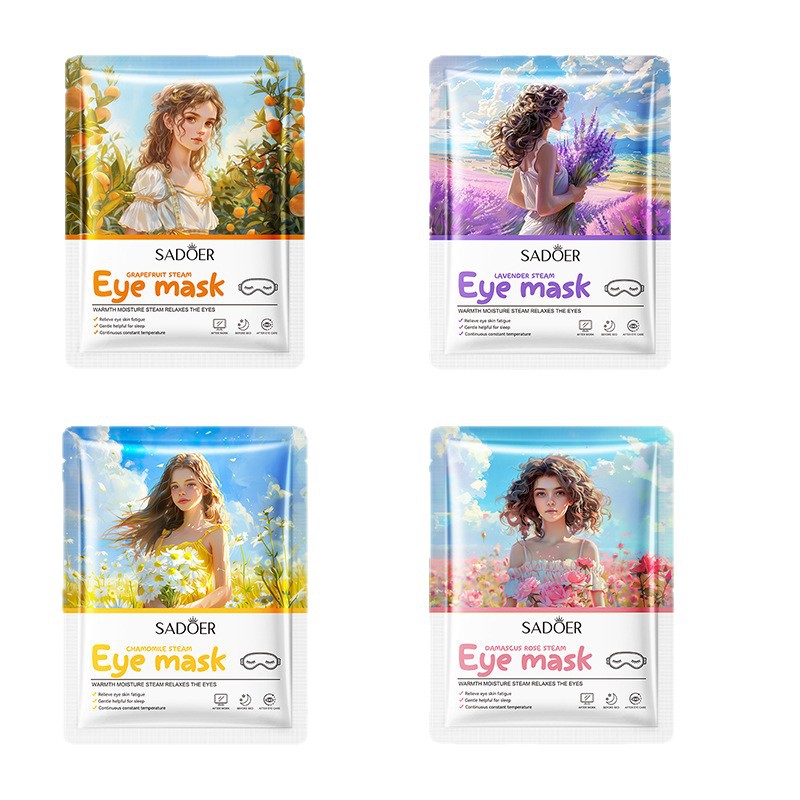 Todo en inglés SADOER pomelo rosa máscara de ojo de vapor compresa caliente máscara de ojo desechable para dormir comercio exterior transfronterizo al por mayor