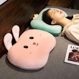 Cartoon Cat Belly Pillow Memory Foam Children's Pillow Non-Deformable Dormitory Single Student Cushion Cervical Spine Support to Help Sleep