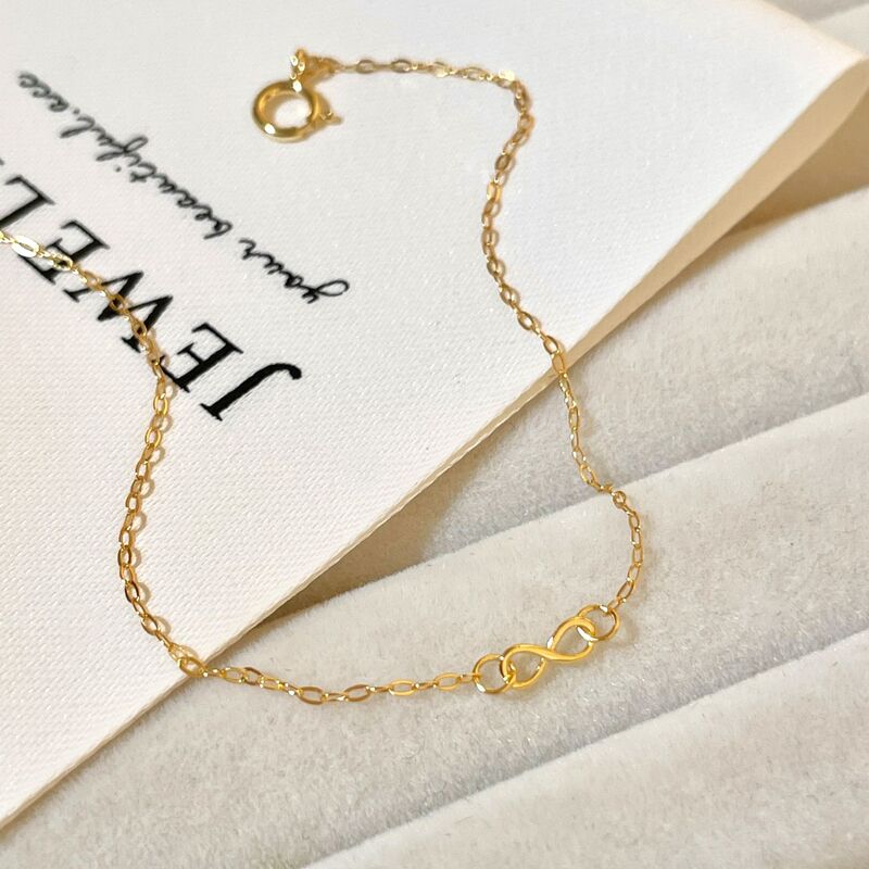 S925 Sterling Silver Plated with 18K Gold, Infinity Symbol Bracelet for Women, Super Versatile, Everyday Style, Classic Fine Jewelry for Women