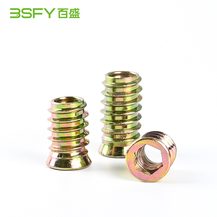 Internal and external teeth nut M10 countersunk head Iron internal and external teeth screw Iron Thorn nut straight-through internal and external teeth furniture embedded nut