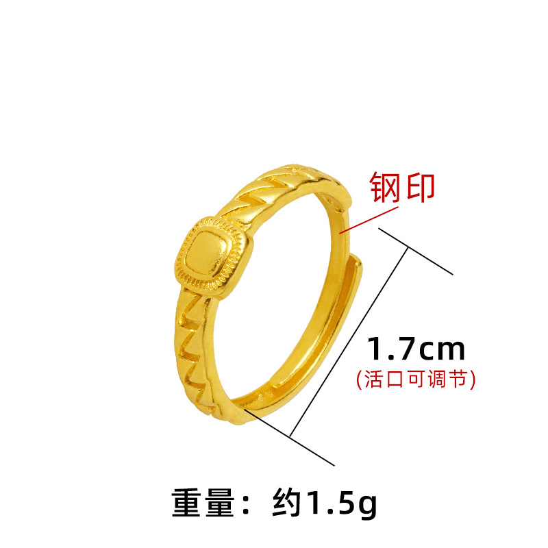 Arena oro simple pequeño pan anillo bloqueo cuadrado bolsa temperamento femenino boca abierta ajustable estilo chino todo partido suministro al por mayor