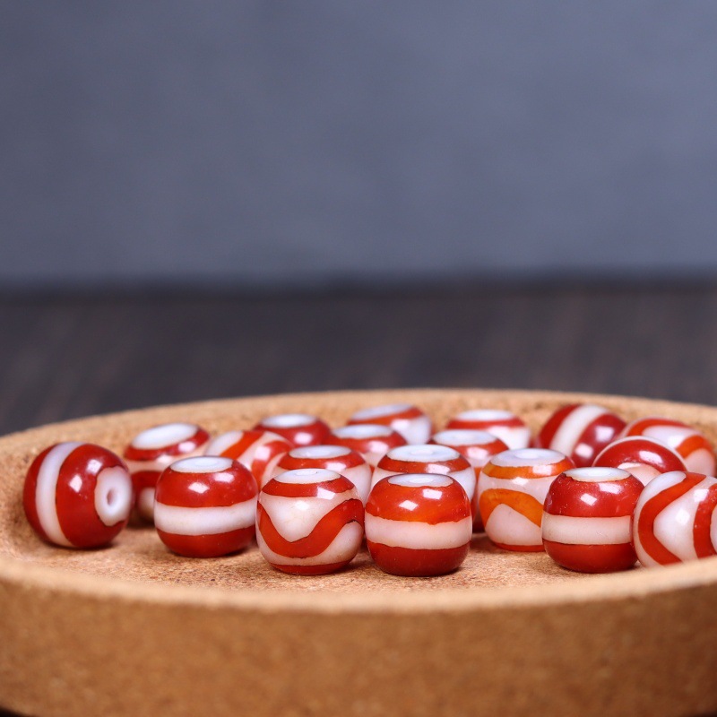 Natural Tiger Tooth One-Line Dzi Beads Agate Jewelry Accessories Bracelet with Spacer Beads DIY Pendant