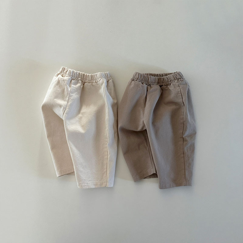 Pantalones casuales de algodón para niños, diseño simple de moda, pantalones largos para exteriores image 5
