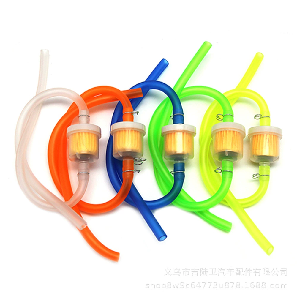 Цветной масляный фильтр для мотоцикла, набор железных зажимов, топливопровод для мотоцикла, прозрачный цветной призрачный огонь, 1 м
