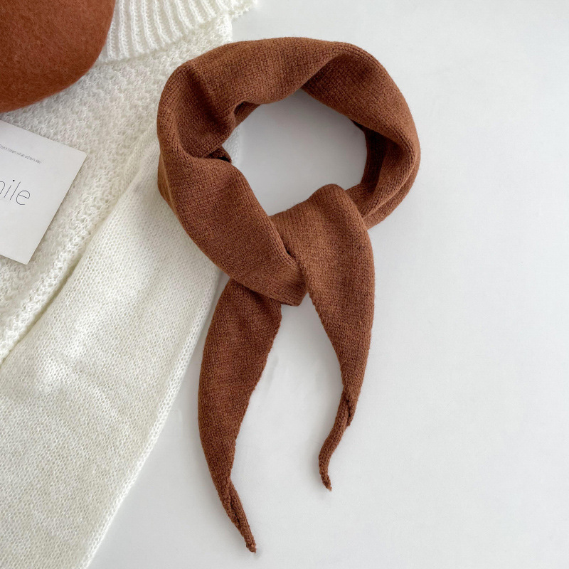 Nueva bufanda triangular de punto estilo coreano para mujer todo partido cálido color sólido mantón de oficina exterior Bufanda cuello y chaleco