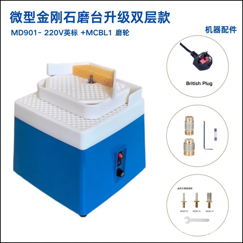 Двухслойный шлифовальный стол + 1inch спиральных шлифовальных круга, усовершенствованный малогабаритный автоматический шлифовальный станок с подачей воды, станок для обработки кромки стекла, алмазный шлифовальный станок