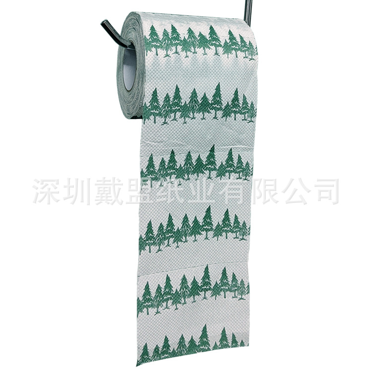印花卫生纸 印花卷纸 印花厕纸圣诞卷纸 本色竹浆印刷卫生纸 卷纸