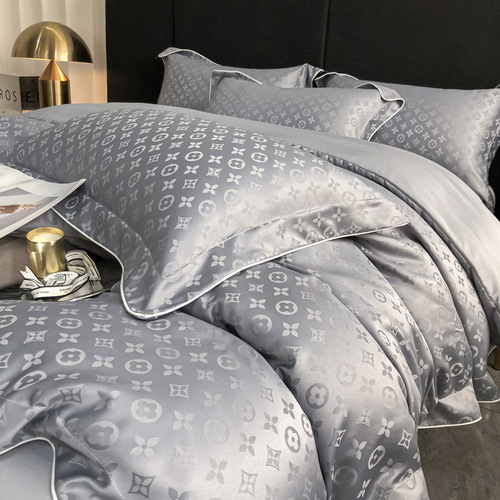 Manufacturer wholesale light luxury four-piece bedding set, bed sheets, quilt cover, home fitted sheet, washed jacquard dormitory three-piece set