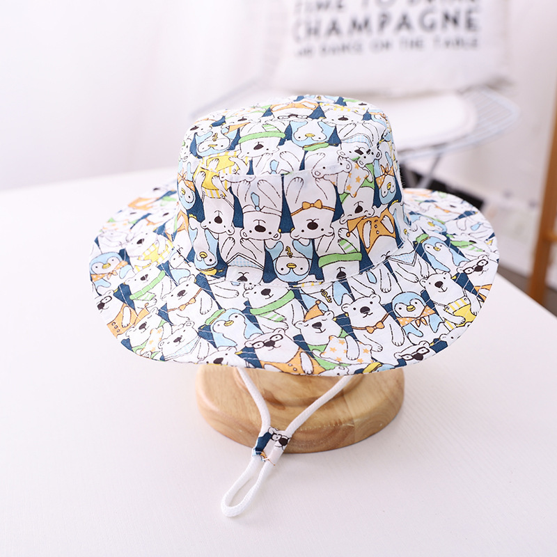 Unisex Cotton Baby Bucket Hat Spring Summer Animal Pattern_voghion.com