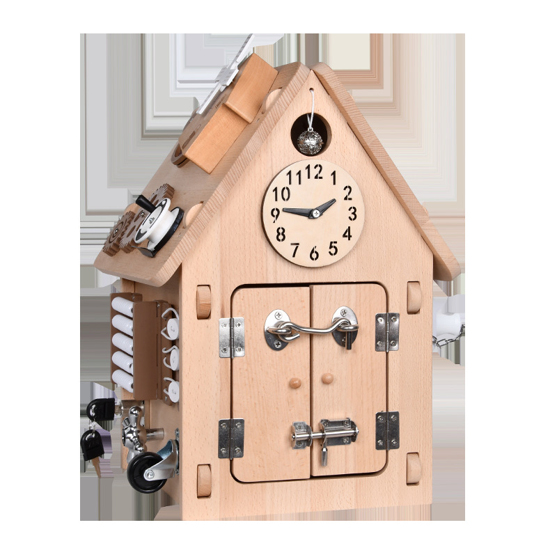 Nueva educación temprana para niños de madera Montessori ocupado Casa Montessori multifuncional entre padres e hijos juguetes educativos interactivos de madera