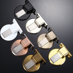 Zinc alloy non-piercing silent invisible door stop for indoor bedroom wooden door with strong magnetic door magnet