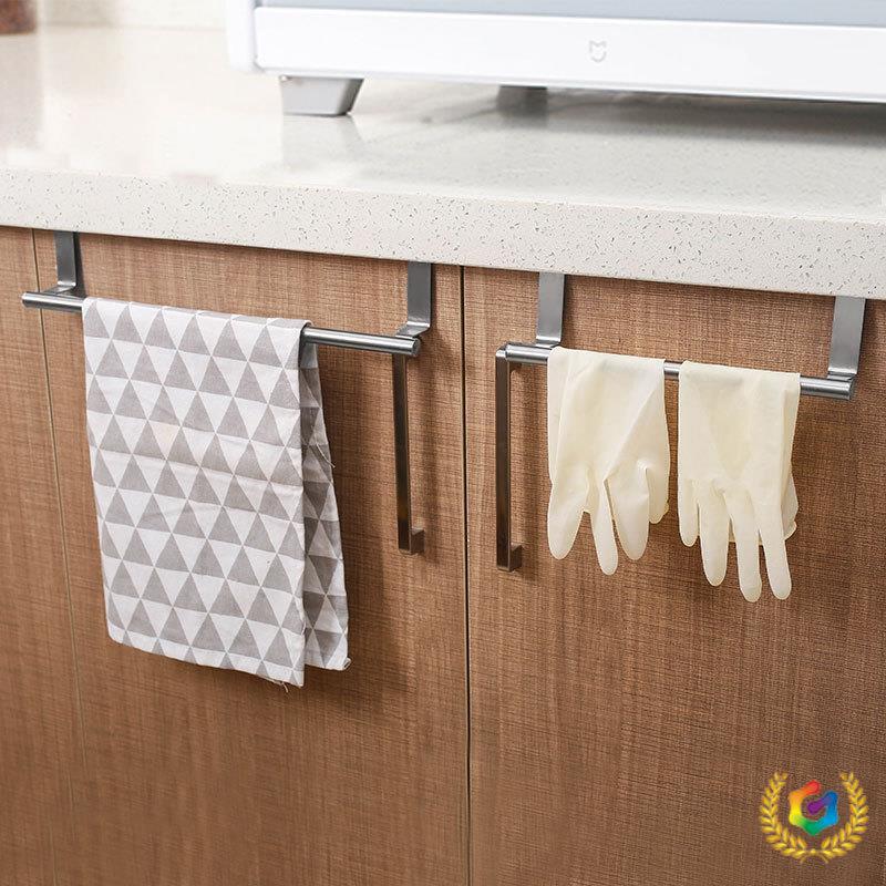 In-Stock Stainless Steel Single Towel Rack from Manufacturer, No-Drill Towel Bar for Kitchen and Bathroom, Cabinet Door Hanging Type