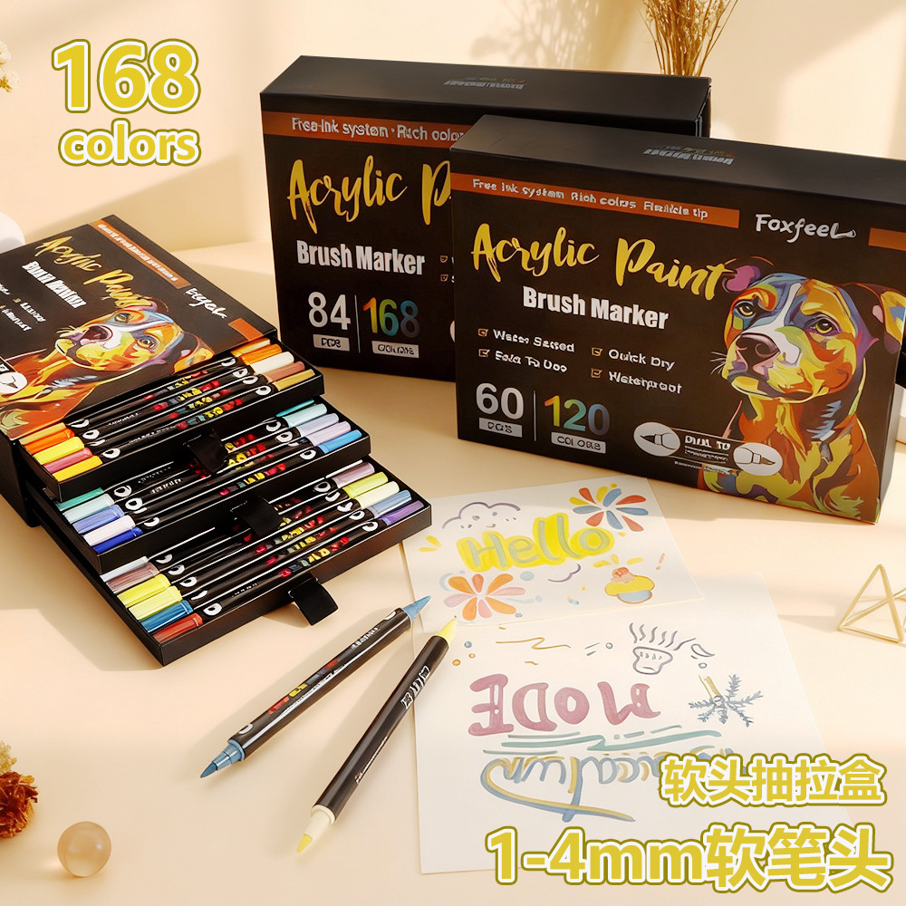 Transfronterizo Amazon venta caliente doble cabeza de doble color multicapa caja de dibujo acrílico marcador bolígrafo especial para estudiantes de pintura