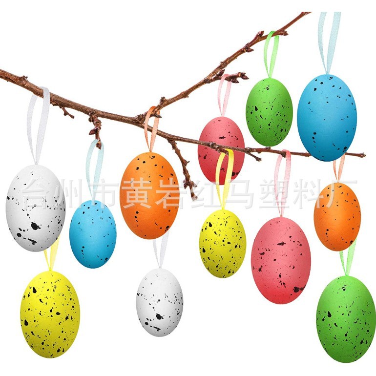 6cm huevo de Pascua punto huevo plástico huevo vacaciones decoraciones simulación huevo blanco molde colgante