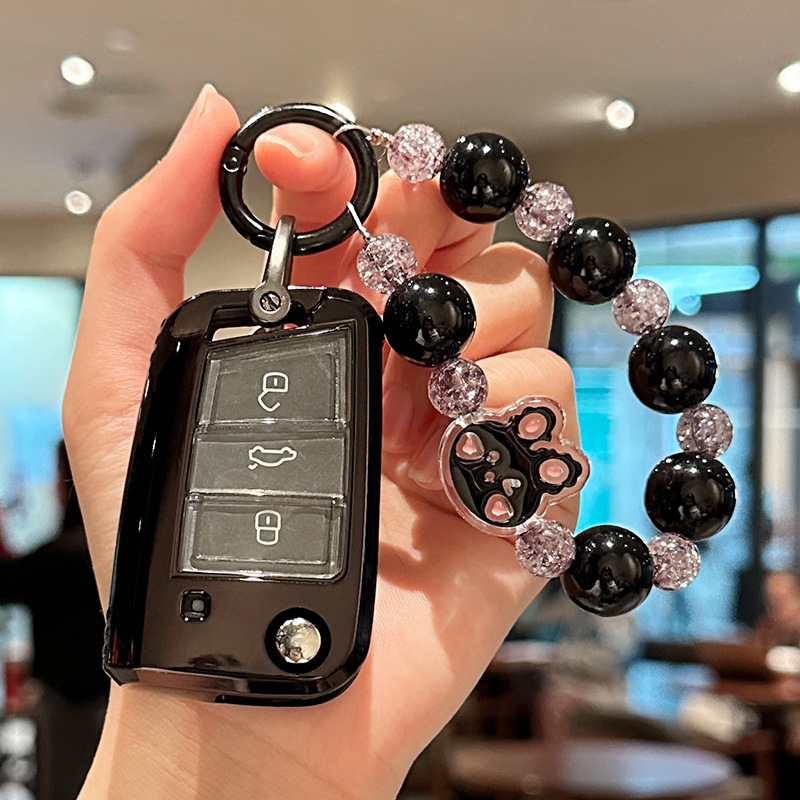 폭스 바겐 B [투명 블랙] 유약 토끼 체인