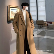 秋冬季新款毛呢大衣男中长款过膝呢子风衣外套韩版宽松落肩现货
