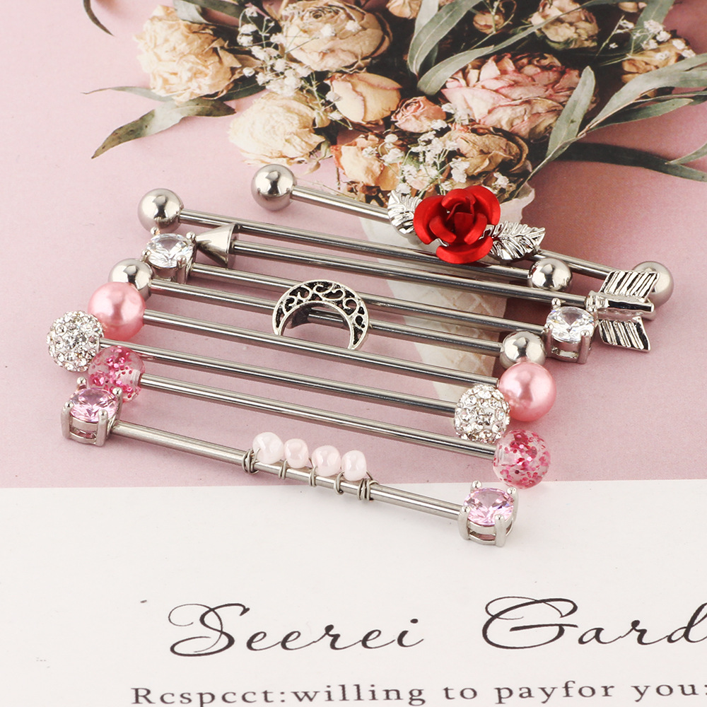 Labret piercing jewelry detail image