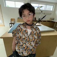 Одежда Yihong для детей в стиле отдыха рубашка 2025 летняя одежда новый мальчик рубашка с короткими рукавами маленькая маргаритка прилива рубашка