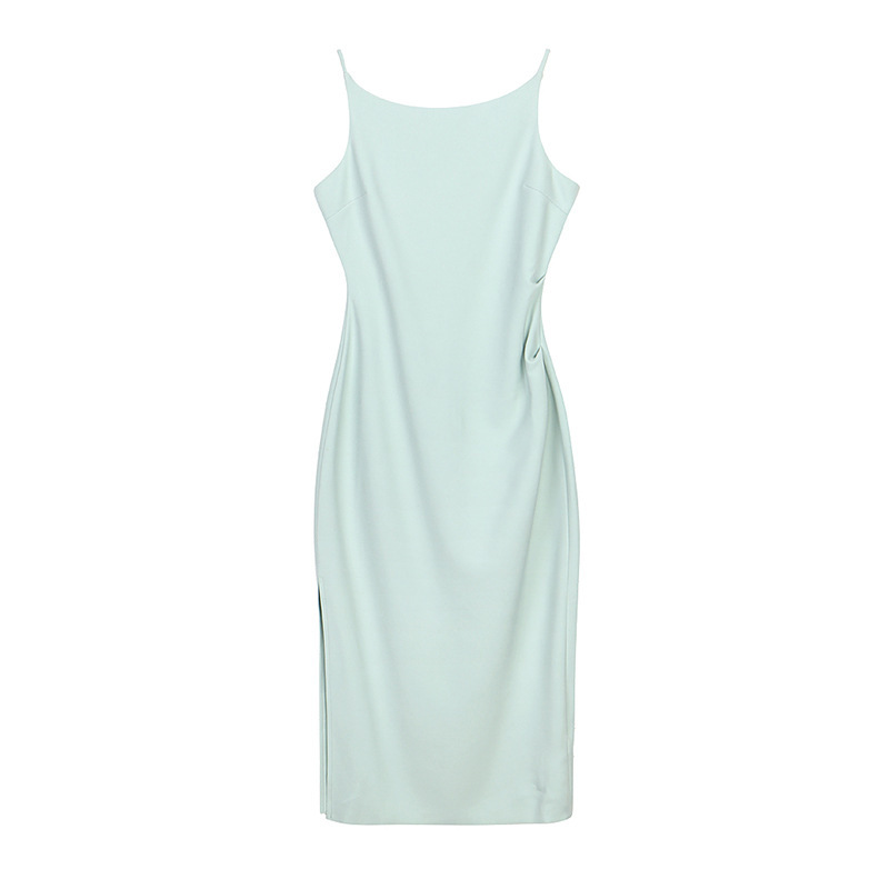 26 New Spring and Summer Women's Clothing, Double-Sided Ruffled Mint Green Elegant Slim-Fitting Spaghetti Strap Mid-Length Dress 26 New Spring and Summer Women's Clothing, Double-Sided Ruffled Mint Green Elegant Slim-Fitting Spaghetti Strap Mid-Length Dress