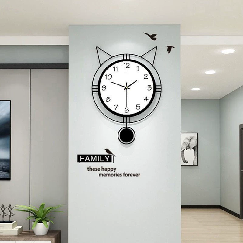 Креативные часы Простые гостиные часы Мода настенные часы бесшумные часы настенные часы могут быть сделаны от имени кошачьих ушей кварцевые часы