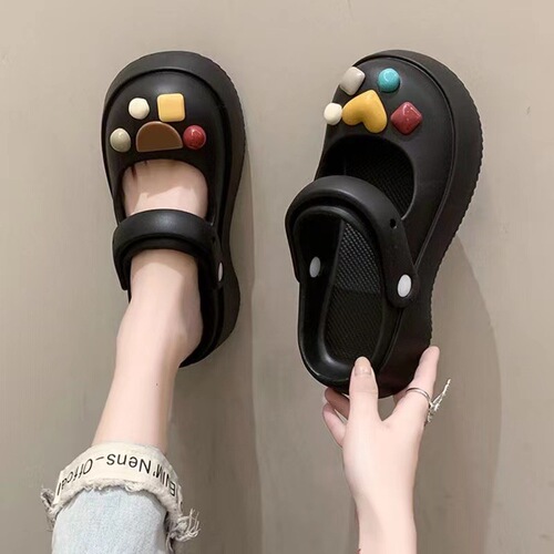 Sandal for women, worn outside Mary Jane hole shoes, heightening active shoes, dormitory anti-odor, anti-slip, breathable, waterproof cool slippers