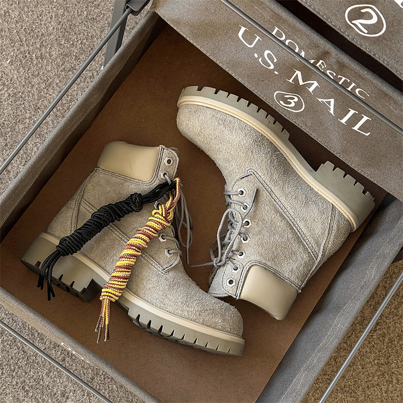 Unisex High-top Hiking Martin Boots Height Increasing Work Shoes_voghion.com