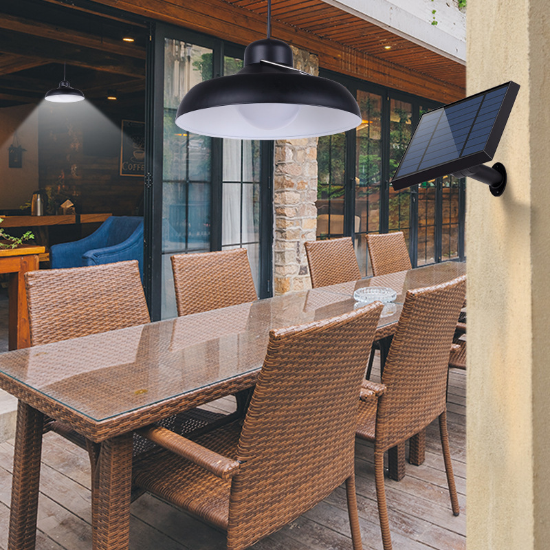 2023 Solar Pendant Light Industrial and Mining Lamp Outdoor Construction Site Hanging Light Led Outdoor High-Power High-Brightness Shed Light
