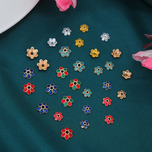 Alloy electrophoresis color-preserving six-petal lace small petal flower holder ancient style hanfu cheongsam step-shaking chopsticks accessories accessories