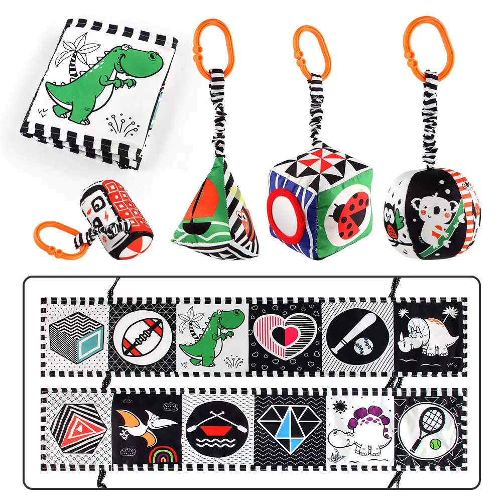 源头厂家支持定制宝宝布书新生儿床围布书带BB叫 婴儿床挂玩具