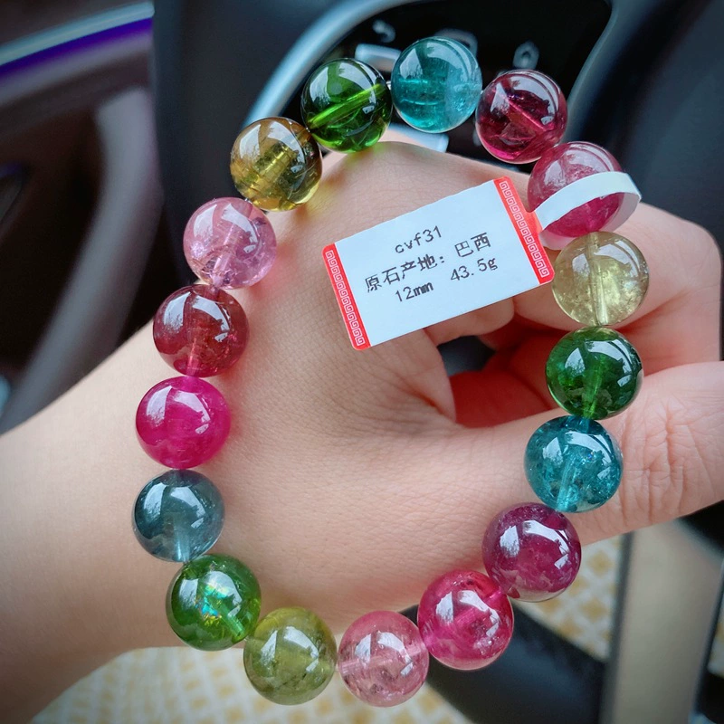 Разнообразный выбор десятилетнего магазина 8-15 мм натуральный браслет радуги турмалин канареек сине-фиолетовый