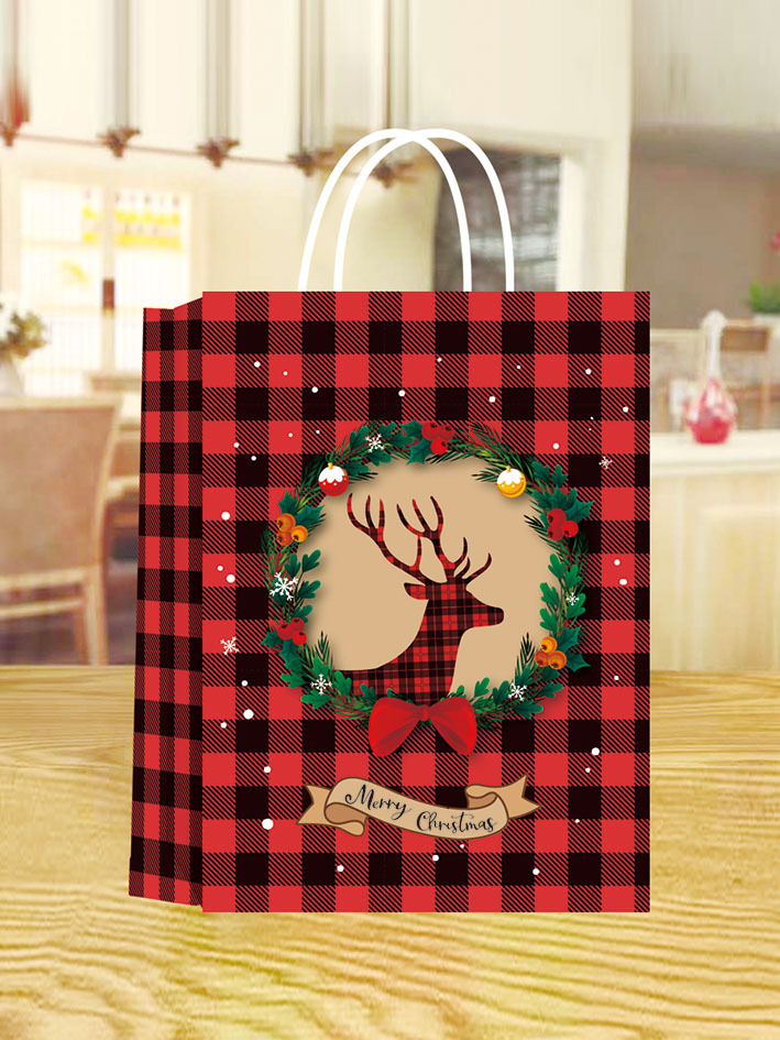 Christmas Retro Christmas Tree Santa Claus Kraft Paper Daily Gift Bags 1 Piece display picture 2