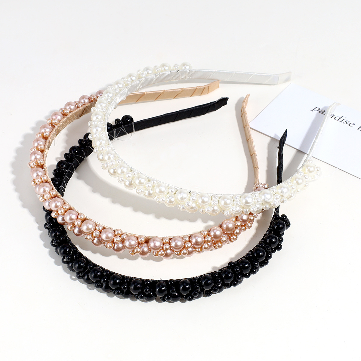 Hair Band Hair Accessories Type 1 Piece Quantity Lady Solid Color Imitation Pearl Hair Band