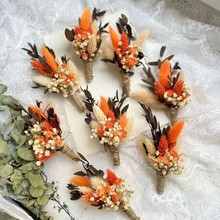 干花永生花草坪婚礼父母新郎新娘伴娘配饰胸花手腕花配饰厂家批发