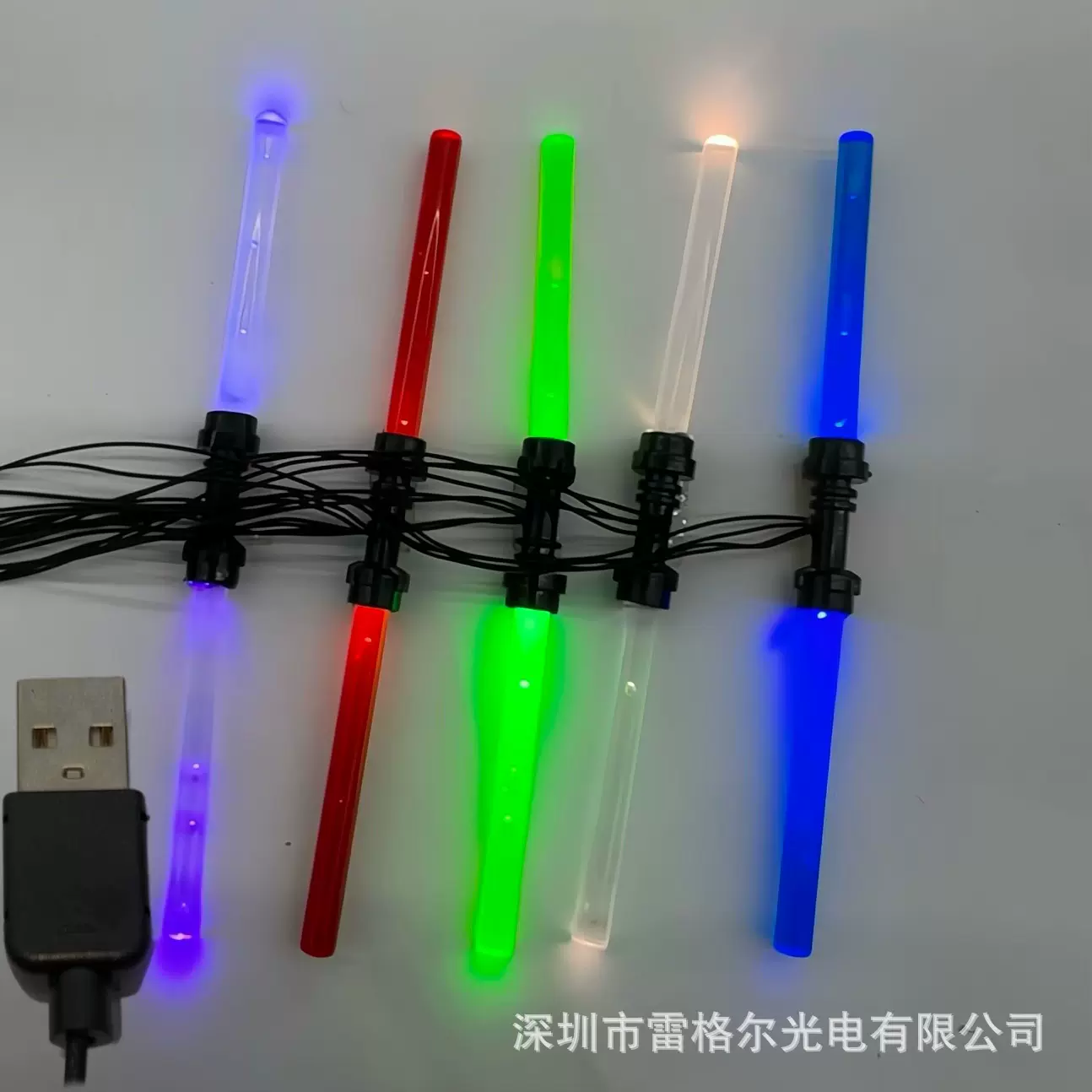 星球大战积木人仔LED可发光手持武器配件双头光剑多种颜色发光棒